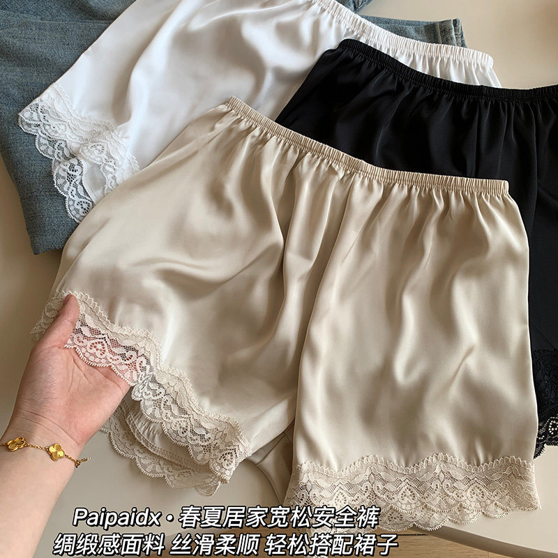 Lace Panties for Women, Summer Thin Anti-Exposure Safety Shorts, Breathable Skin-Friendly Tummy Control Home Shorts