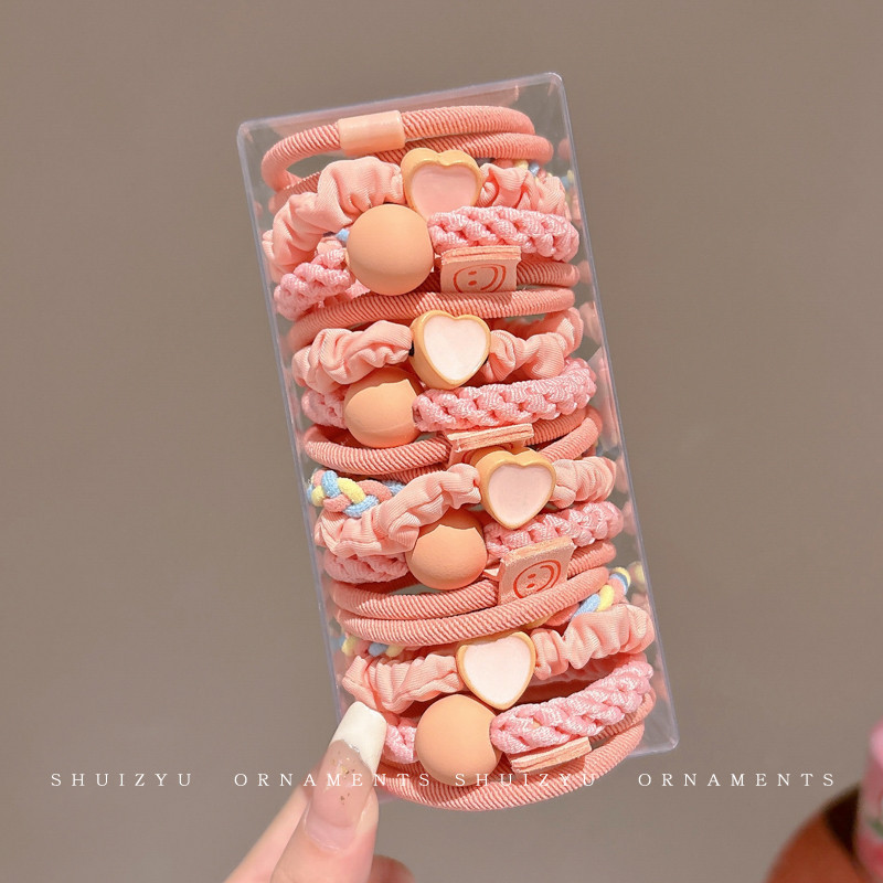 可爱笑脸发饰加宽加粗橡皮筋女韩系简约发绳咖色小熊头绳百搭头饰|undefined