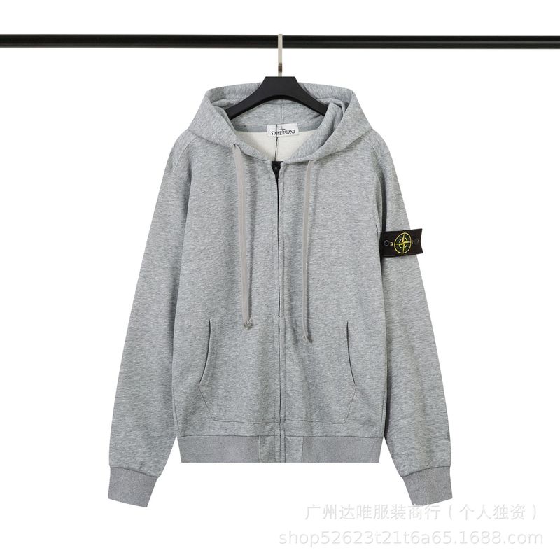 STONE20SS ストーン アメリカンスタイル ハイストリート バッジ付きジッパーカーディガン スウェットシャツ メンズ カップル向け アウター アイランドファッションブランドデザイン|undefined