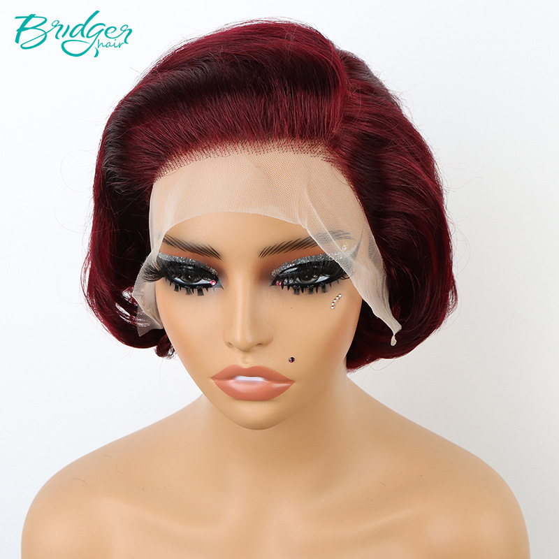 Parrucca 13x 4 pizzo frontale taglio pixie capelli elfo parrucca vita reale copertura_voghion.com