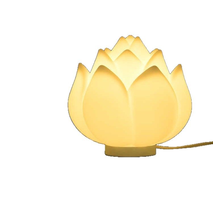 Lámpara de escritorio Zen Lámpara de loto LED lámpara de cabecera del dormitorio pequeña lámpara de noche lámpara larga lámpara de loto moderna simple lámpara de loto 378L