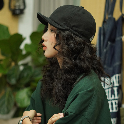 Japanese short-brim drawstring duckbill hat for men and women, versatile retro sunshade sunscreen hat, summer trendy brand soft-top baseball cap