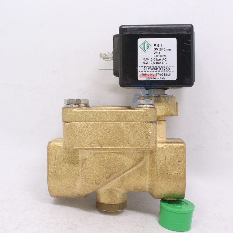 意大利ode高温电磁阀 21yw6k0t250 dn25 110v 24v两通蒸汽快开阀