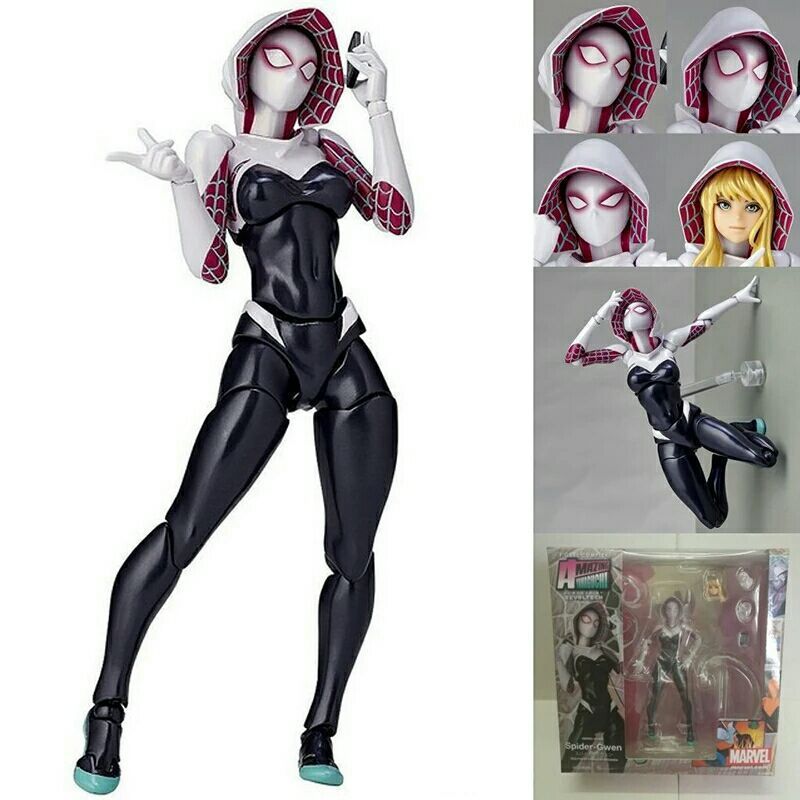 山口式004女スパイダーマンgwen格温温格可动フィギュア人形置物モデル|undefined