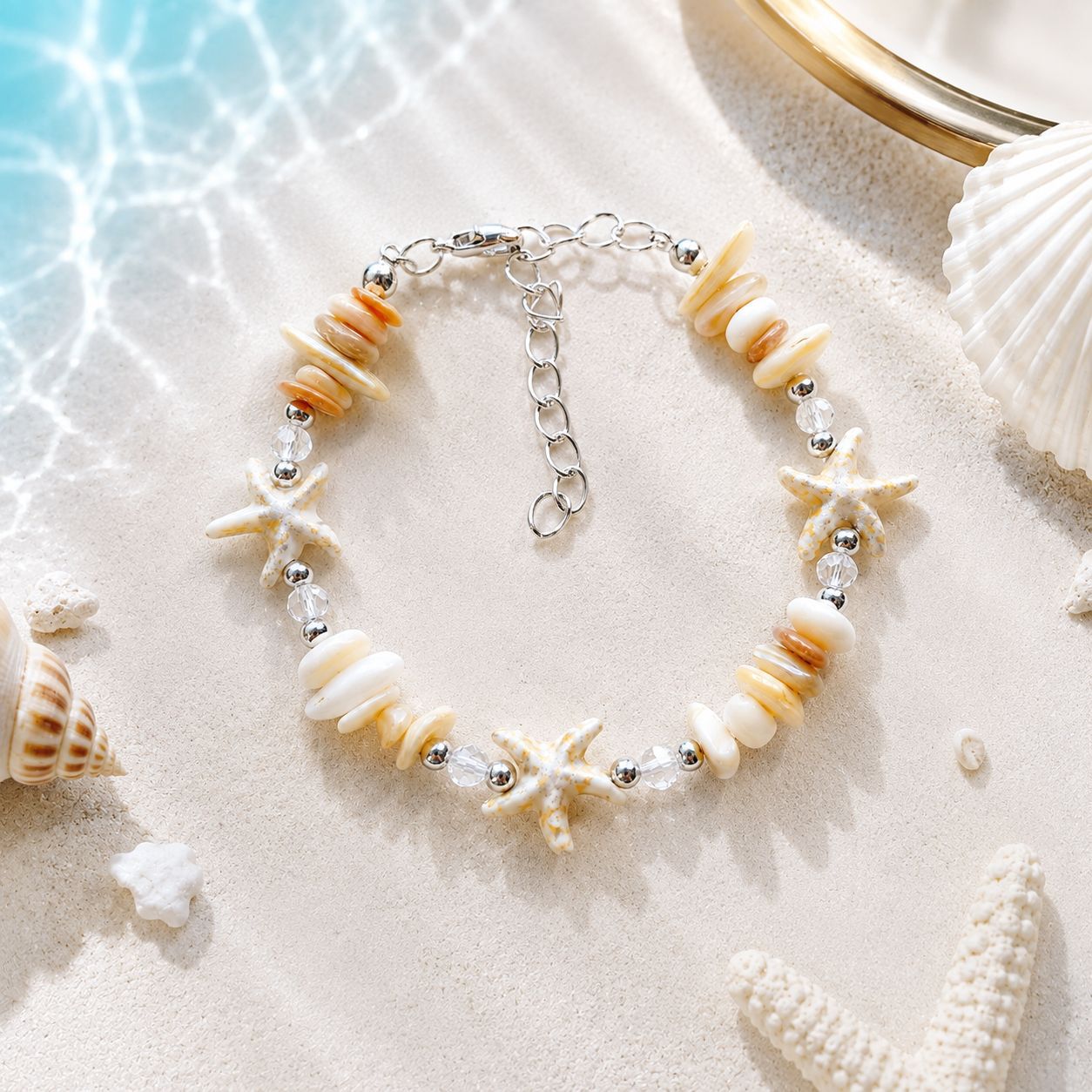Concha natural, estrella de mar, caracola, pulsera tejida a mano, estilo oceánico, vacaciones en la playa, joyería de nicho para mujer, verano image 22