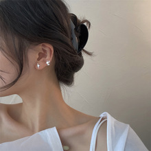 不对称四芒星轻奢ins风s925纯银耳钉女气质韩国小众潮流时尚饰品