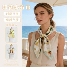 新款丝巾女时尚百搭高级感65方巾韩版护颈小领巾春夏季秋复古骑车