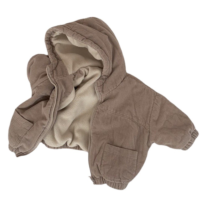 Invierno de moda nuevo estilo niños y niñas estilo japonés y coreano ins vintage PANA gruesa cremallera cardigan Coat