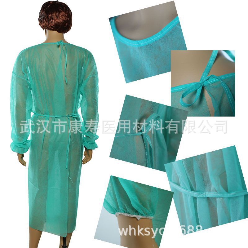 PP 无纺布绿色一次性厂家直销手术衣防尘防静电隔离服