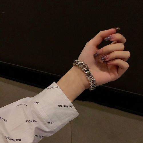 Men's and Women's Couple's Bracelet, Wang Jiarui Style, Cuba Thick Chain, Summer Trend, Unique Design, Ins Inspired, Cool and Calm Aesthetic, Accessory
