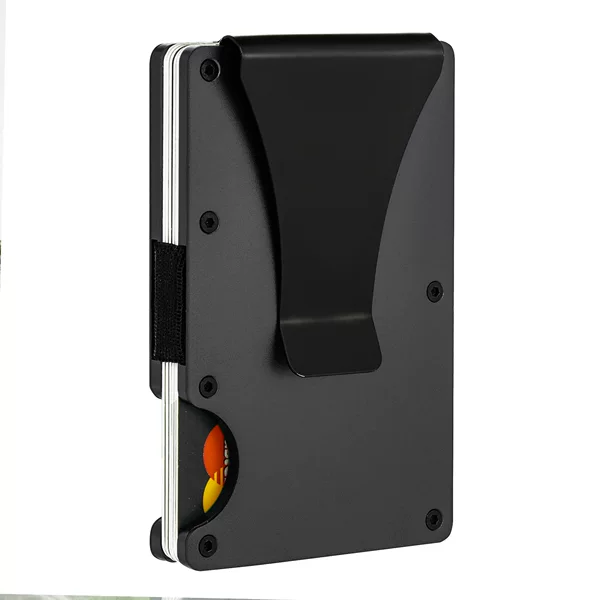 Factory wholesale in stock fashion credit card wallet ultra thin aluminum alloy business card clip wallet wallet RFID shielding