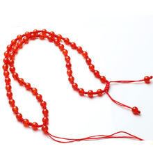 天然冰種紅瑪瑙可調節編織珠鏈飾品項鏈掛件吊墜繩六字真言可調節