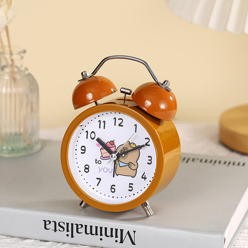 Reloj Despertador Retro – Campana Grande con Luz Nocturna y Diseño Silencioso