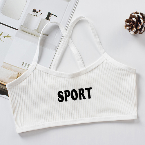 【Second Shipping】Pure Cotton Children's Underwear Double Layer Fleece Bralette for Elementary School Girls and Middle-Aged Children Strappy Backless Top