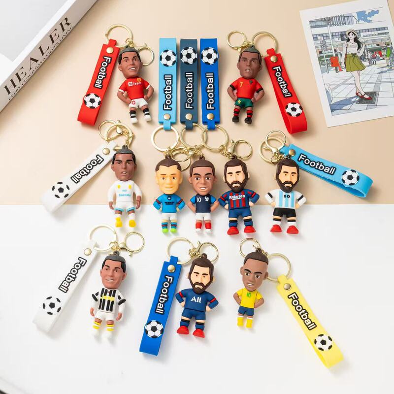 Cartoon Football Star Keychain World Cup New Backpack Car Pendant Doll Sports Games Small Gift Wholesale