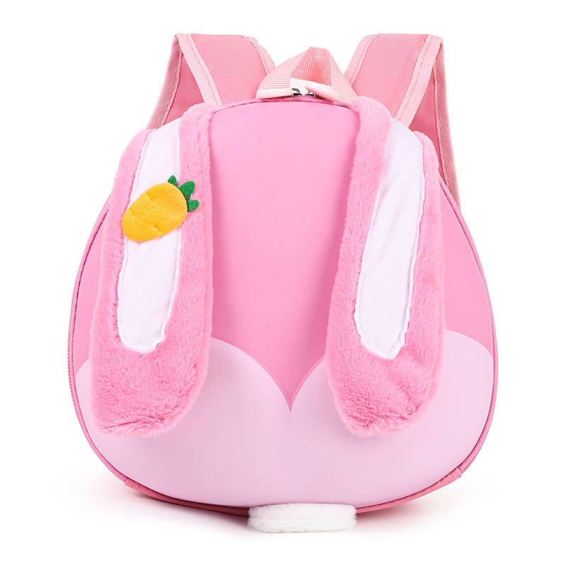 Jardín de infantes niños mochila de dibujos animados bonitas orejas grandes conejo bebé mochila portátil de cáscara de huevo mochila para niños