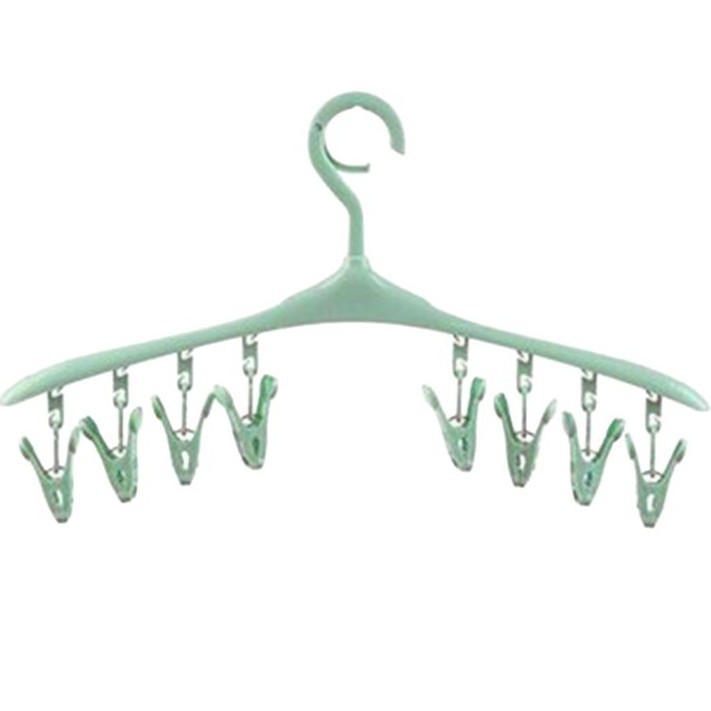Fuerte a prueba de viento de secado calcetines clip de plástico multifuncional percha 8 clips de secado ropa interior percha giratoria percha