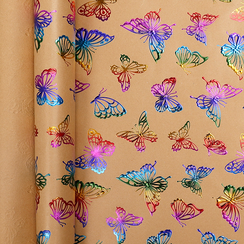 Transfronterizos para feliz cumpleaños, regalo de San Valentín, papel de embalaje de alto nivel, estampado concavo, rollo de kraft retro