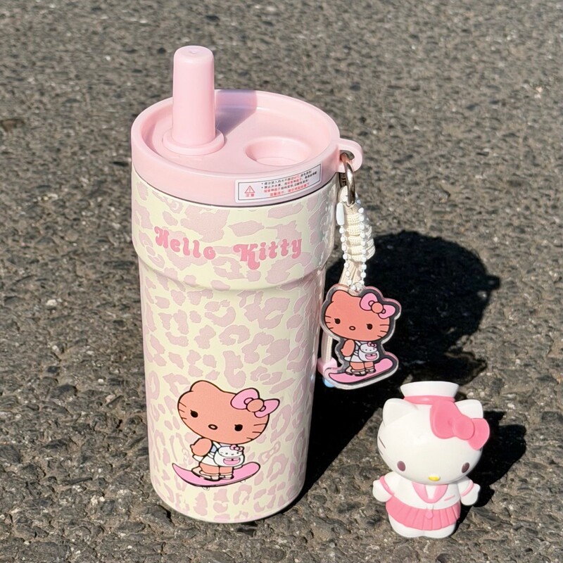Leopard Cat New High-Looking 316 Stainless Steel Insulated Cup Student Straw Cup Cartoon Large Capacity Coffee Cup Leopard Cat New High-Looking 316 Stainless Steel Insulated Cup Student Straw Cup Cartoon Large Capacity Coffee Cup