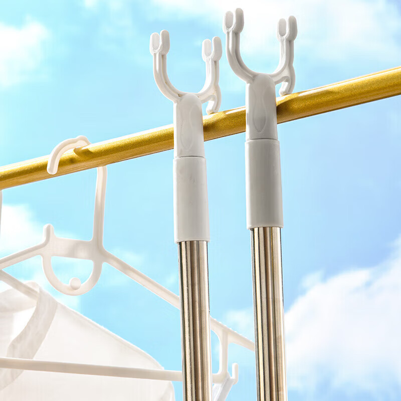 Stainless Steel Extendable Clothes Drying Fork (Plastic Head)