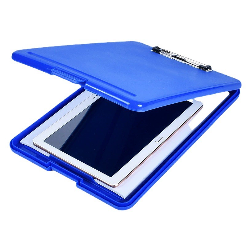 Оптовая Продажа с фабрики файловый ящик с прорезью для ручки A4 письменный планшет с зажимом для файлов с ящиком для хранения, зажимом для печати