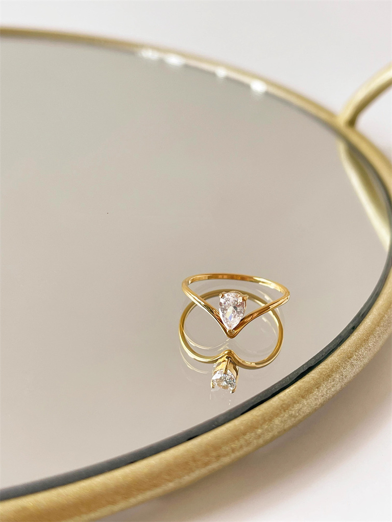 Daily Occasion 304 Stainless Steel Material Simple Style Commute Solid Color Titanium Steel Inlay Zircon Rings