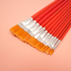 Single red rod nylon hair brush gouache watercolor oil painting acrylic painting pen set of 12 lipstick grinding brushes