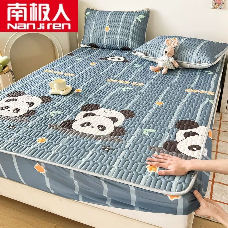 Silk mat, set, non-slip mattress, sheet, «Frozen», 3 piece set