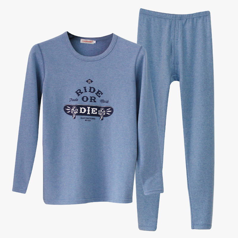 Ropa de otoño pantalones largos ropa interior térmica cuello redondo de los hombres estudiantes de secundaria adolescentes Shu terciopelo que basa el suéter Ventas de Fábrica