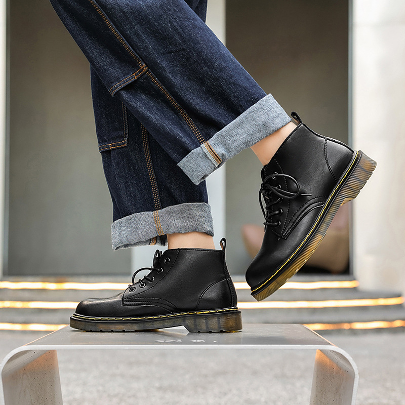 Classic Men's Martin Boots Versatile British Motorcycle Shoes_voghion.com