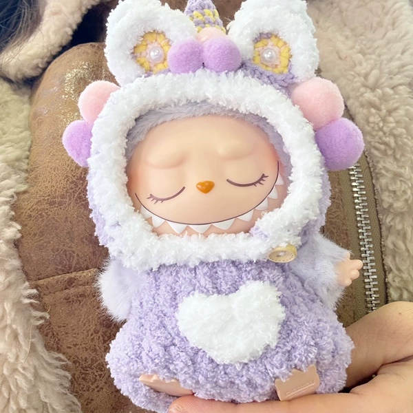 Handmade purple new year lion awakening