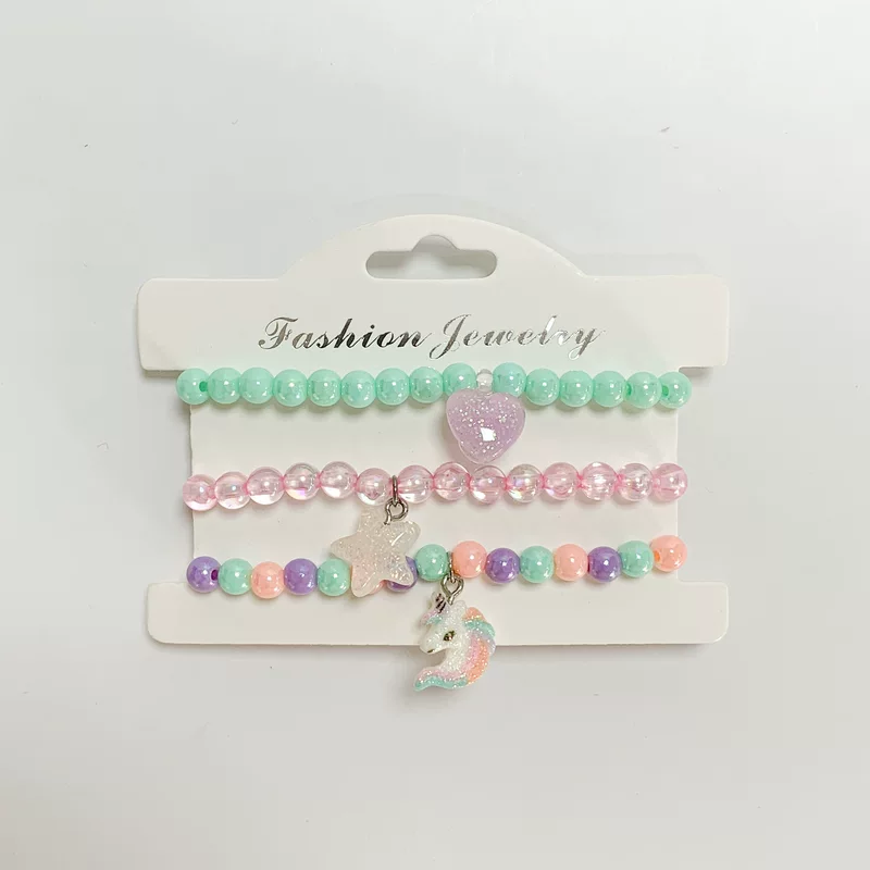 Детский набор с сердечком, аксессуар Handmade, бисер браслет, (跨境 Торговля), корейский стиль
