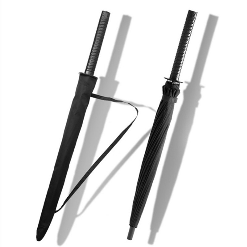 Paraguas Katana tipo espada con impresión de LOGO, paraguas recto semiautomático de regalo y publicidad