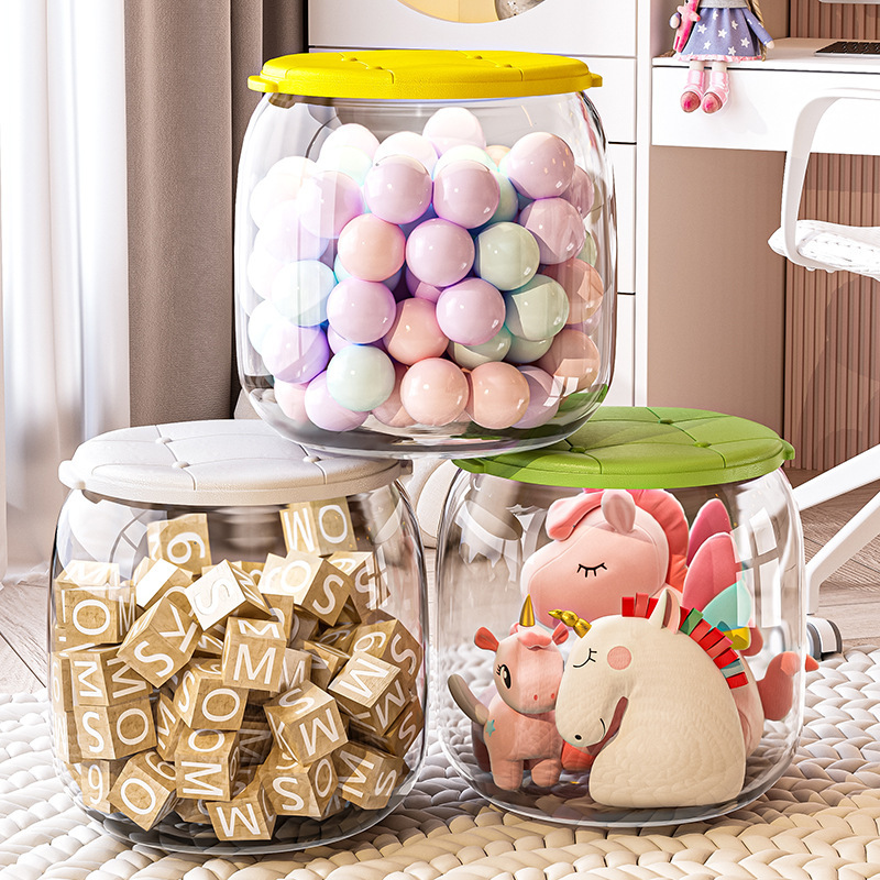Doll storage bucket toy storage cylinder plush doll cloth organizing storage children's doll storage stool