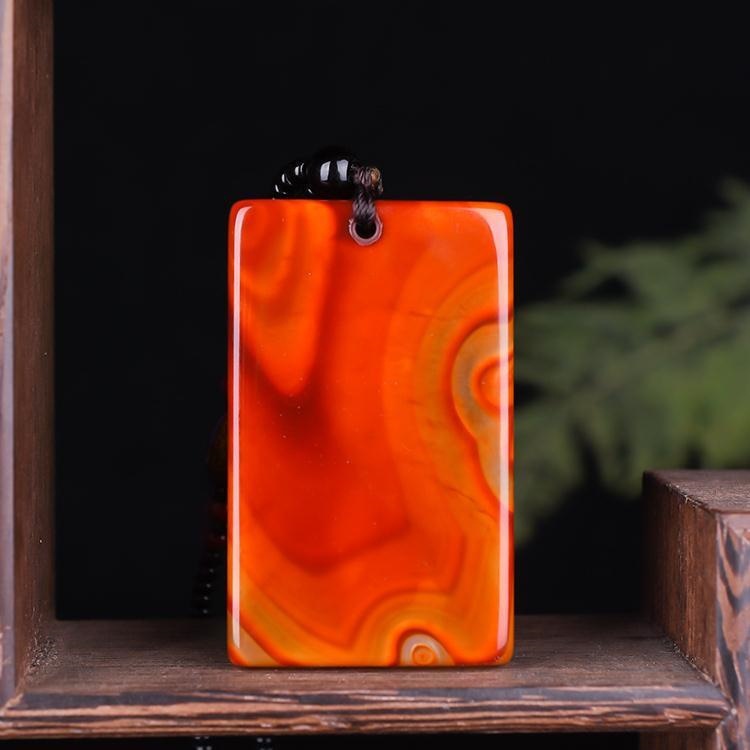 智贝主图_1天然战国红玛瑙牌子北票宣化平安无事牌吊坠男女项