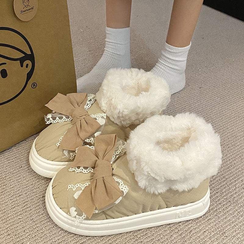 High-top Slippers Women's 2023 New Winter Office Thickened Warm Couple Non-slip Thick Sole Bag with Cotton Shoes for Outer Wear