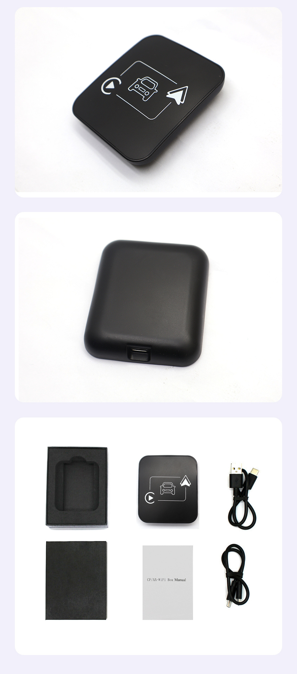 Private Model Cross-Border Hot-Selling Original Car Wired to Wireless Carplay & Android Auto Two-In-One Dual Channel Ai Box