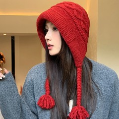 针织帽毛线帽女2025新款秋冬季大头围护耳帽子保暖加厚韩版ins潮