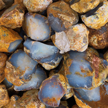 天然毛料摆件观赏翡翠手镯料土耳其蓝玉髓原石雕刻挂件批发货源