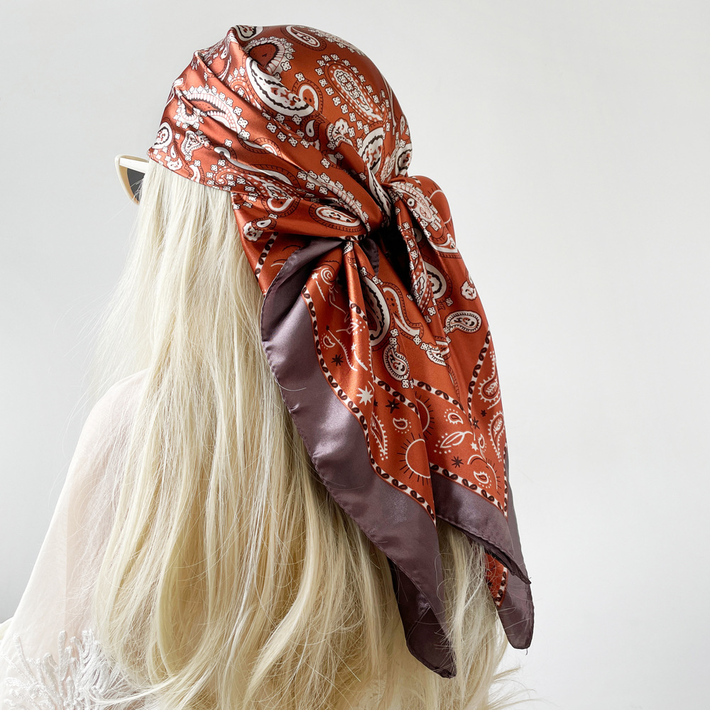 Women's Elegant Simple Style Geometric Solid Color Polyester Silk Scarf display picture 1