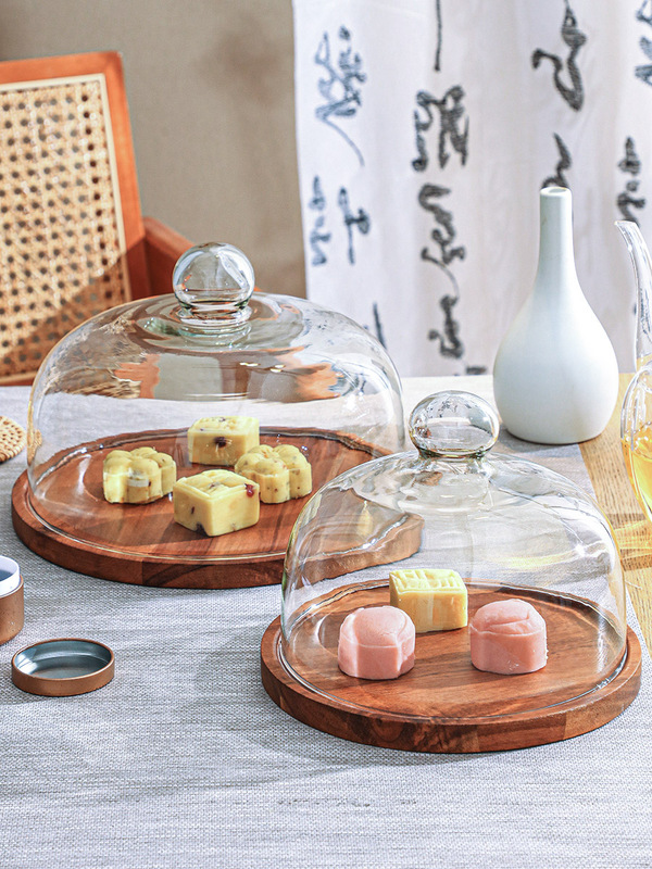 Cake Tray Glass Cover Dessert Table Display Stand Pastry Display Tea Break Table Afternoon Tea Snack Rack Display Tray