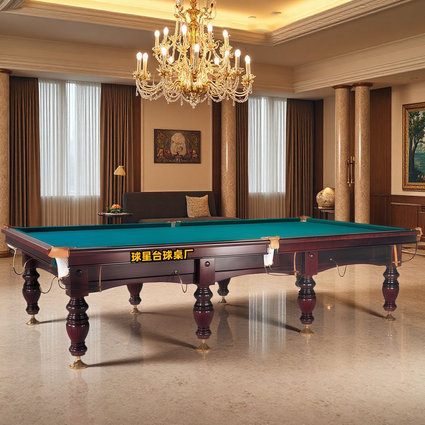Russian pool table, standard adult Russian pool table, home snooker table, American Russian pool table