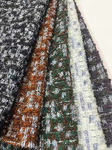 Woolen Wool in stock Bright Silk Chanel Style Plaid Coat Clothing/Shoes and Hats/Luggage Fabric Cloth