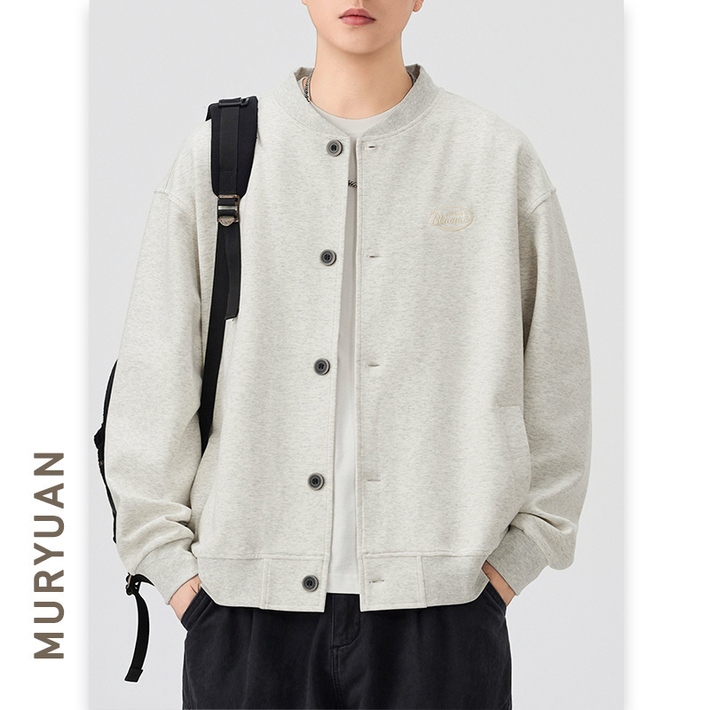 Muyuan Men's Clothing 2025 Autumn and Winter New American Baseball Uniform Men's Loose Casual Easiest for Match Stand Collar Tops Top