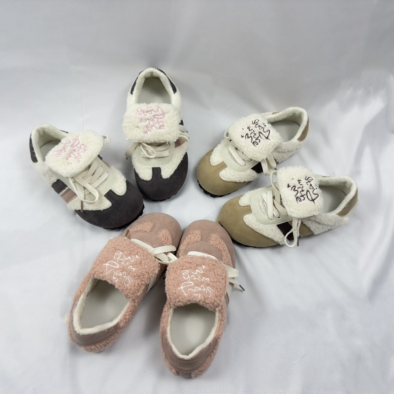 Scarpe di peluche ~ Scarpe sportive casual brutte e carine con lacci a lingua lunga Maillard da allenamento tedesco Forrest Gump_voghion.com