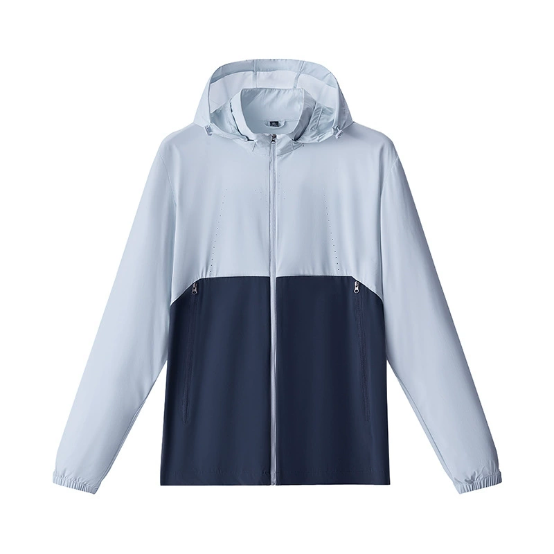 Летняя новая стильная солнцезащитная одежда контрастного цвета для пар UPF50 + легкая и дышащая солнцезащитная одежда, мужская куртка