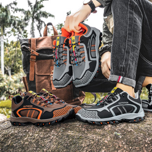 Cross-border new outdoor leisure hiking shoes men's shoes sneaker waterproof non-slip wear-resistant professional climbing shoes hiking shoes