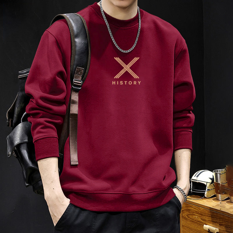 Suéter de cuello redondo para hombres suelta estilo coreano de puerto de vientos de tendencia de otoño y invierno marca de moda casual abrigo de la calle