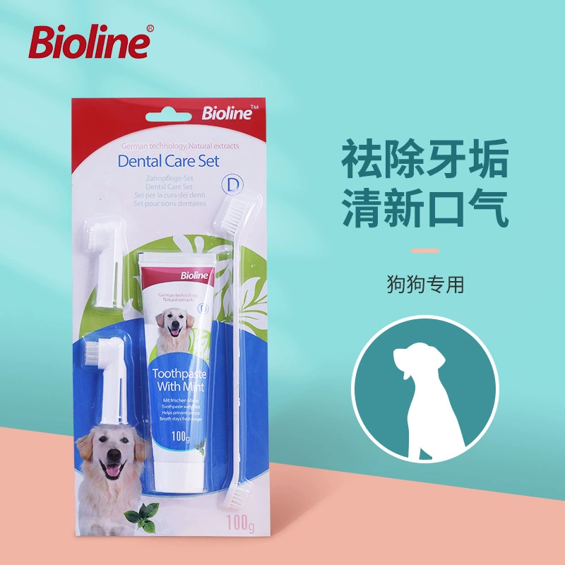Bioline Мятный набор зубной пасты собаки оптовая Мятный вкус собачья зубная паста завод прямых продаж зоомагазин прямой поставки