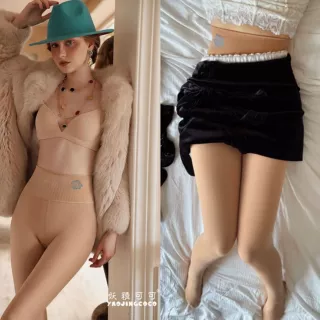 妖精可可蓝色妖姬面膜水光袜秋冬加绒逼真裸感超透0D黑丝连裤袜女